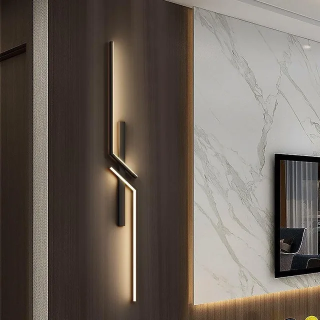 Mur LED lumière moderne minimaliste bande éclairage pour chambre chevet salon TV rétro-éclairage canapé décor applique murale lampe d'ambiance 1