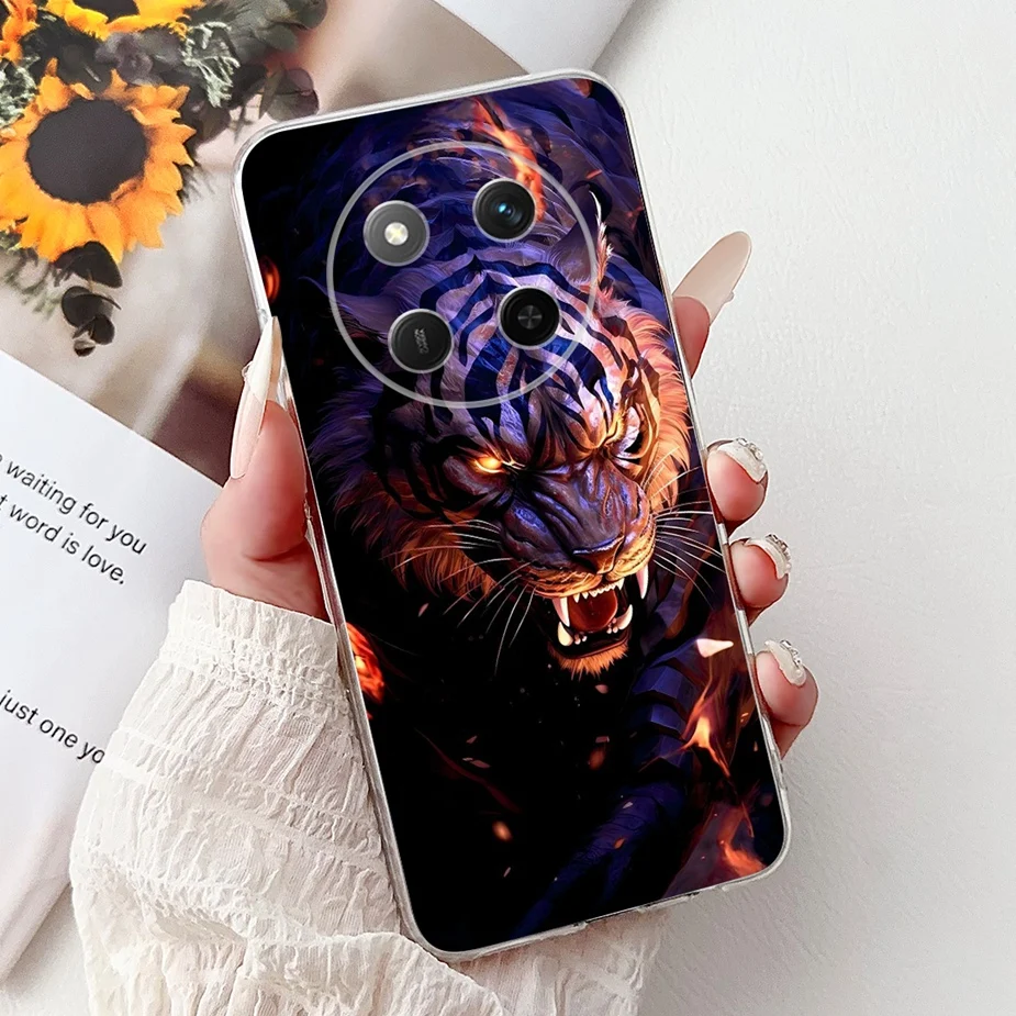Colorful Painted Clear Silicone Case for Honor Smartphone - Soft Protective Cover