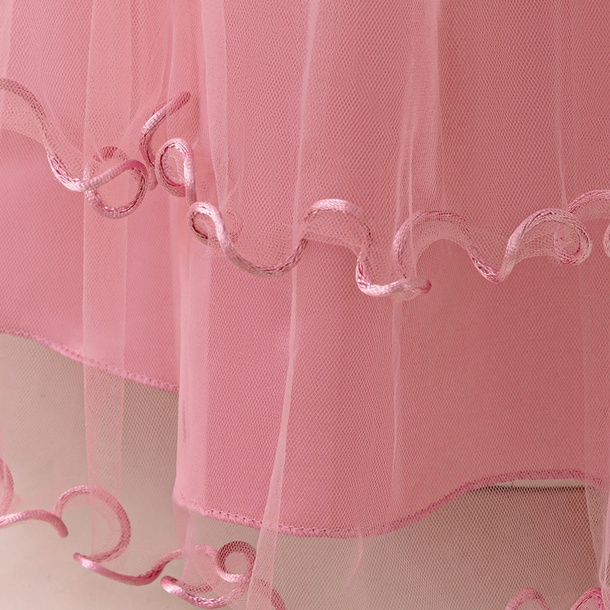 Mode Blume Party Mädchen Kleider Elegante Erstkommunion Hochzeit Tüll Brautjungfer Prinzessin Kleider Mädchen Schleife Weihnachten Kostüm – Detail 30