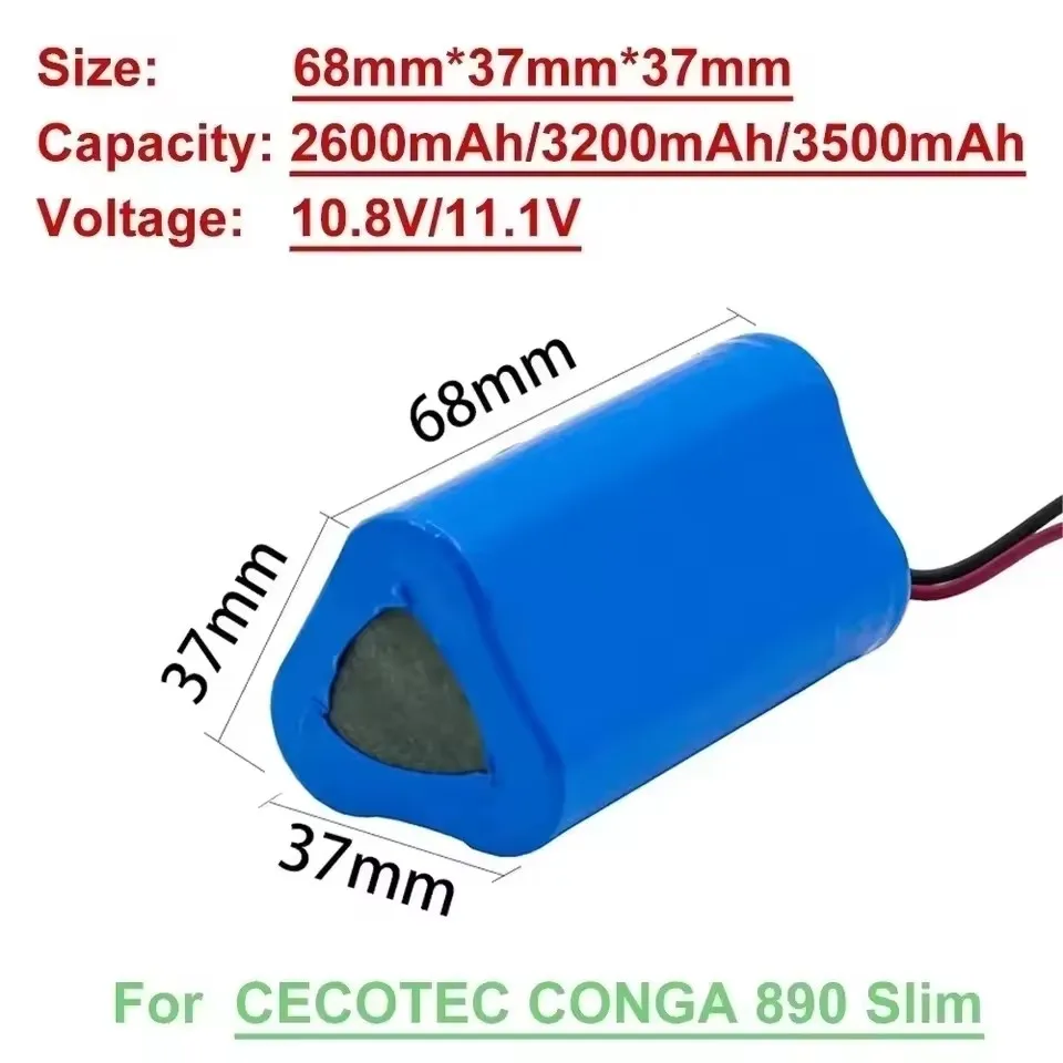2800mAh Battery For Lefant M501A CECOTEC CONGA 890 Slim CONGA Slim Wet Robotic Vacuum Cleaner 11.1V Battery pack