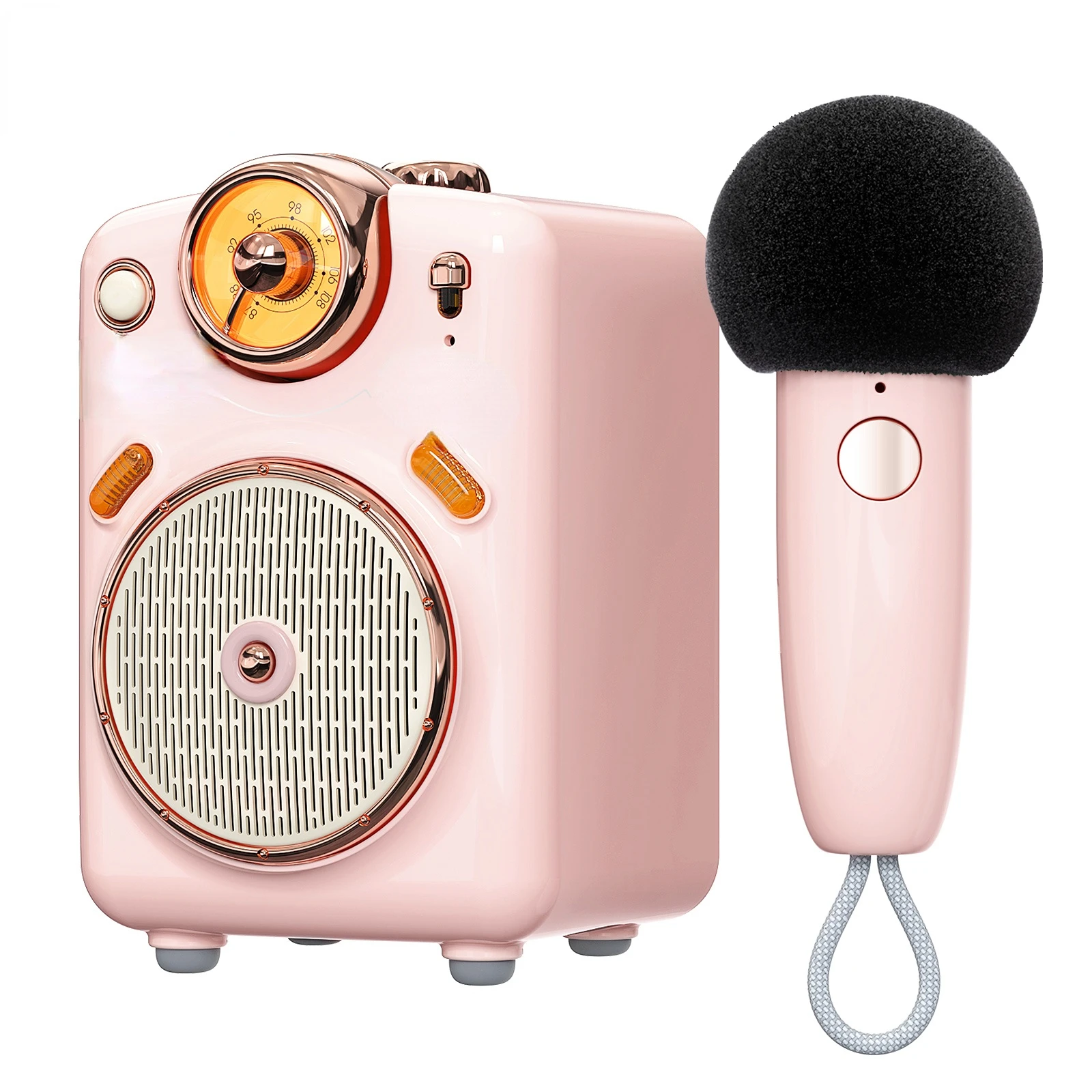 Original Divoom Fairy-OK Portable BT Speaker with Microphone Karaoke Function with Voice Change FM Radio TF Card