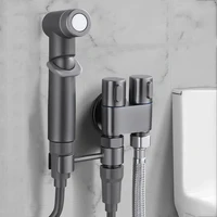 Shower Toilet Bidet Sprayer Stainless Steel Double Outlet Angle Valve Wall-Mounted Double Outlet Bidet Toilet Accessories 1