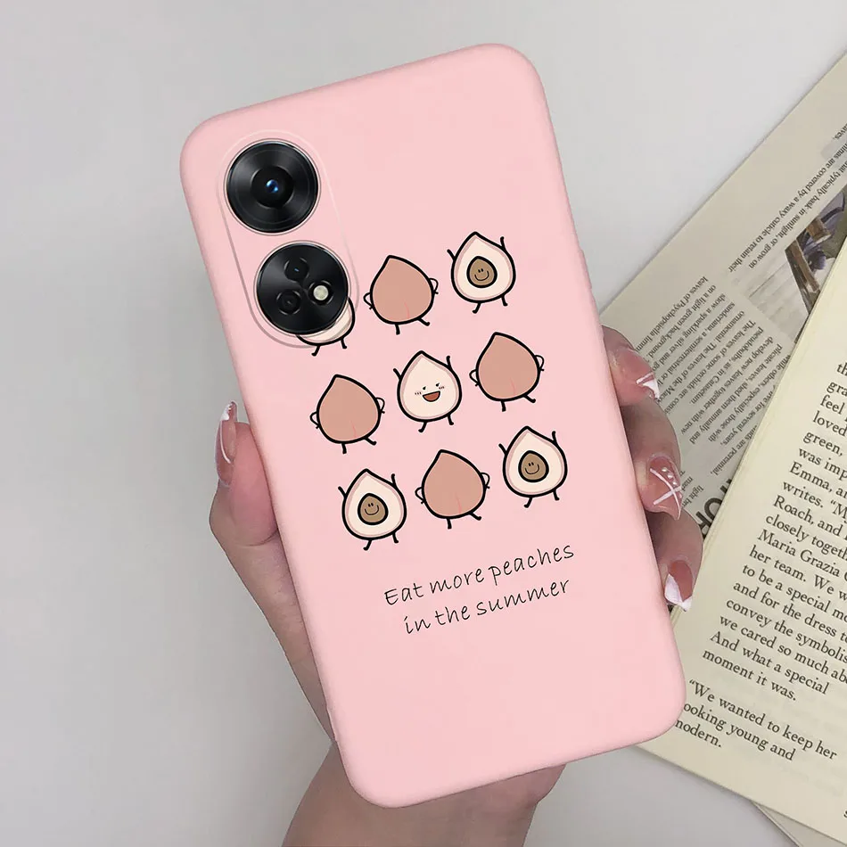 Fashionable Heart & Flower Cat Design Silicone Shockproof Phone Case - Frosted Back Cover