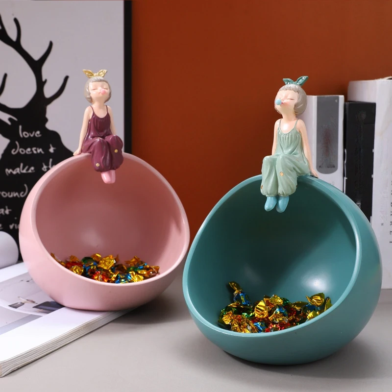 

Creative Resin Bubble Gum Girl Key Storage Ornaments Home Decoration Storage Box