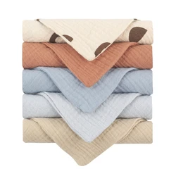 Premium Cotton Baby Towel Set - Soft & Absorbent Washcloths and Burp Cloths (5-Pack) (Set-O)