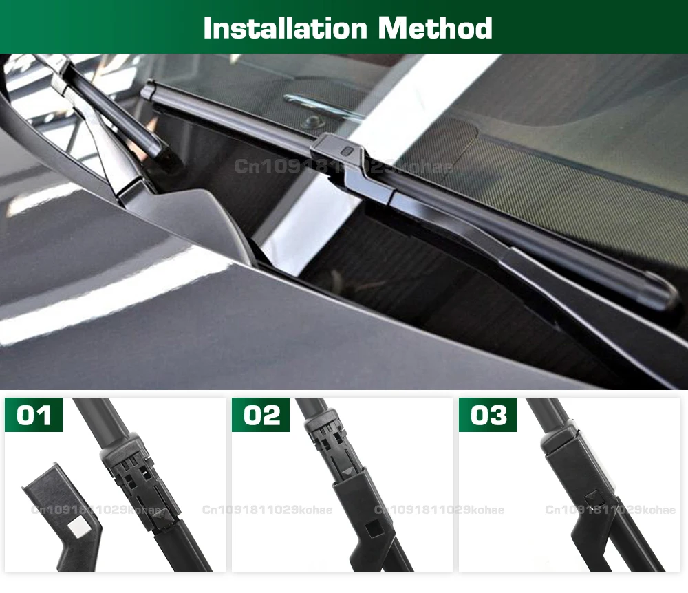 Für Tesla Model S 2012-2023 2017 2018 2019 2020 2021 2022 LHD&RHD Frontwischerblätter Scheibenwischerbürste 28"+17" – Detail 4