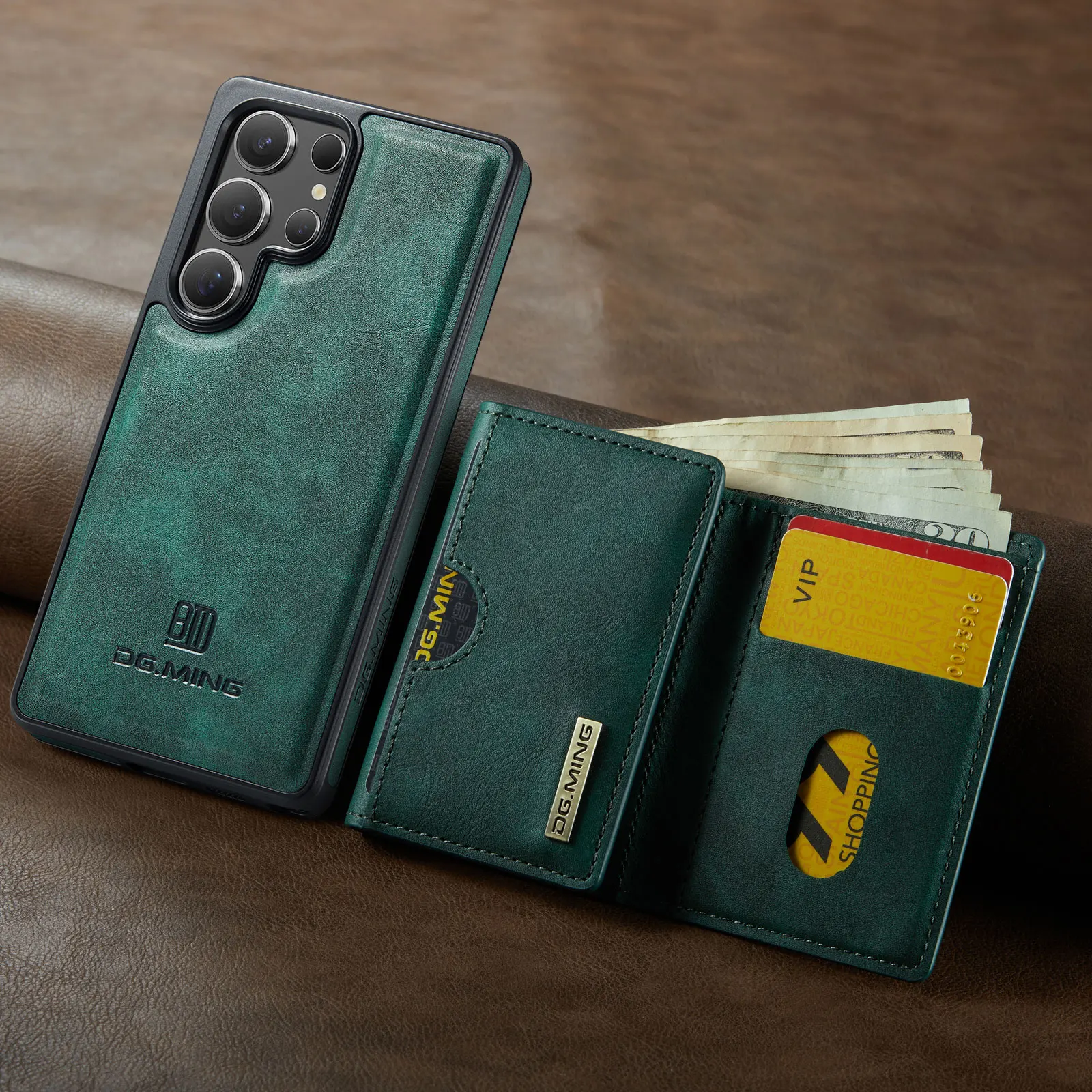 Detachable Magnetic Wallet Case with RFID Blocking Card Holder