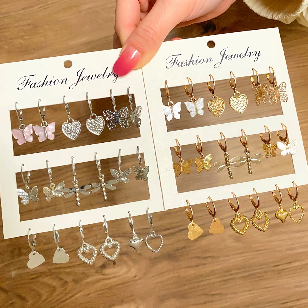 Earrings Set Animal Butterfly Geometric Heart Metal Acrylic Drop Earrings Jewelry for Women Girls dangle earrings,drop earrings,butterfly earrings,animal earrings,acrylic earrings