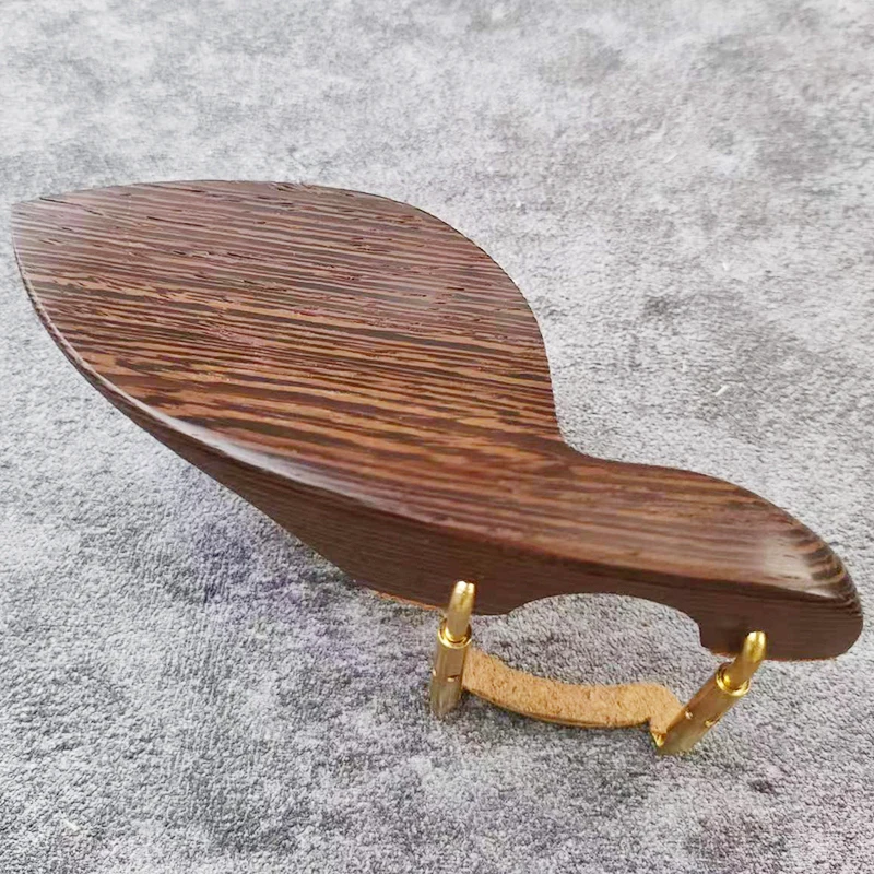 Adjustable Ebony Jujube Wood Violin Chinrest with Metal Clamp and Cork Padding