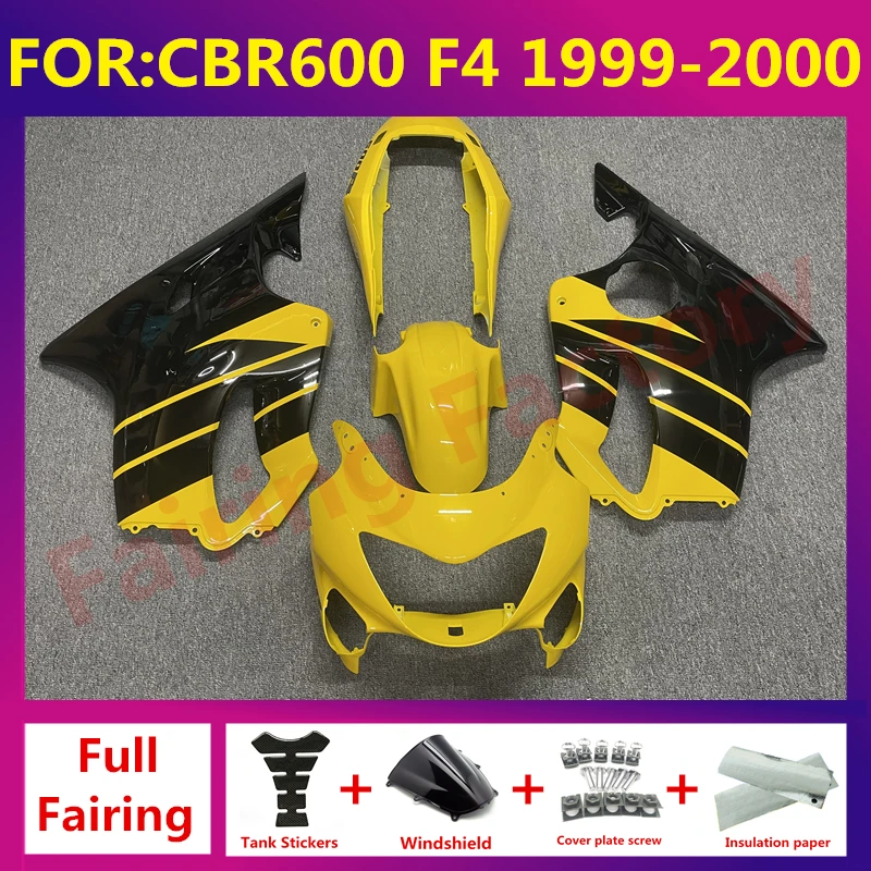 

NEW ABS Motorcycle Injection mold Fairing kit fit For CBR 600 CBR600 CBR600F F4 1999 2000 Bodywork fairings Kits black yellow