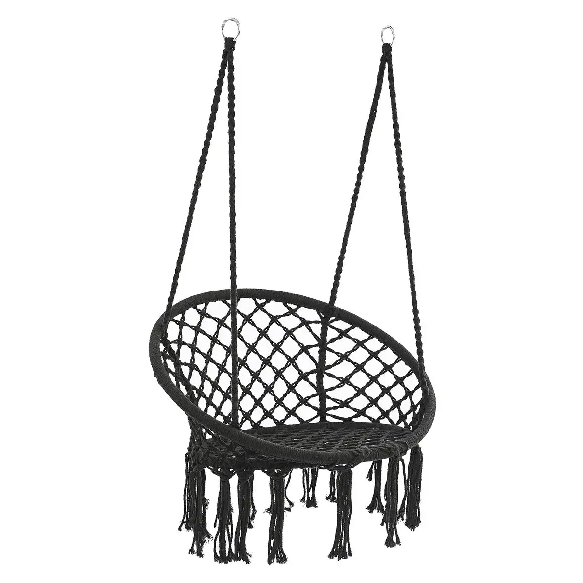 Silla hamaca negra, silla colgante, silla columpio interior, silla colgante  Macrame, silla columpio Macrame, silla Boho, silla colgante en el  dormitorio -  …