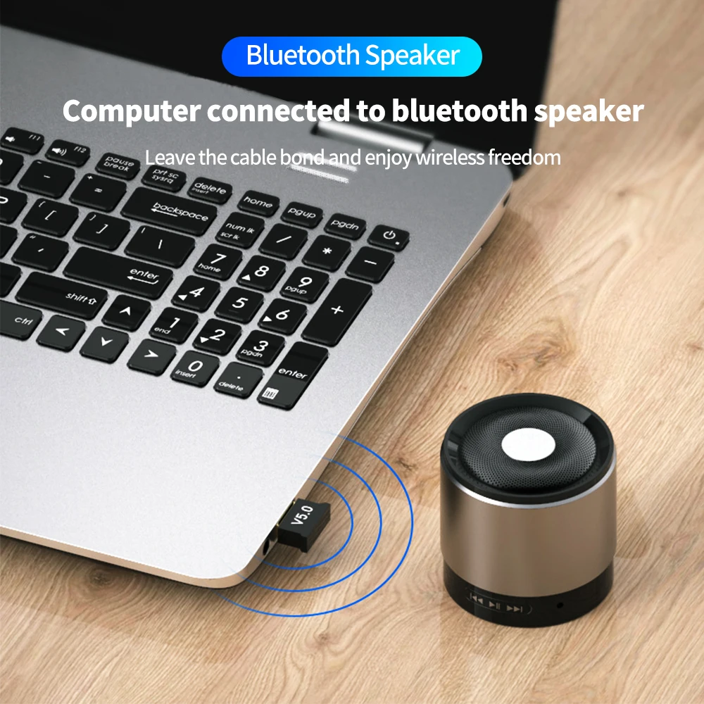 Premium USB Bluetooth 5.0 Wireless Audio Adapter for Computers and Laptops