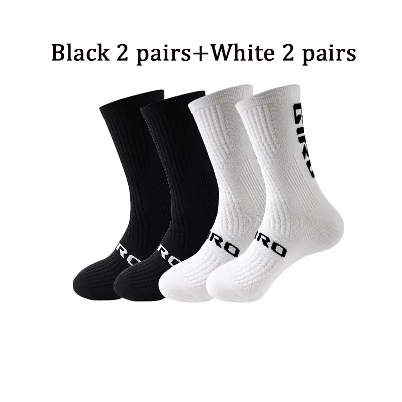 4 Paris/Set Cycling Socks New Profesional Running Socks Compression Basketball Soccer Sport Man And Woman Hiking Football White