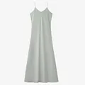 Green satin dress