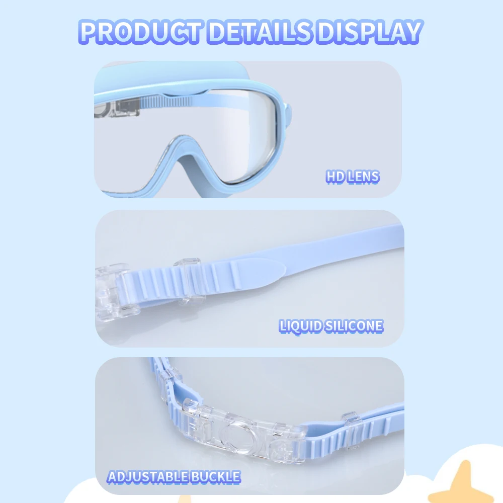 Swimming Goggles HD Waterproof Anti-Fog Electroplating For Kids Boys Girls