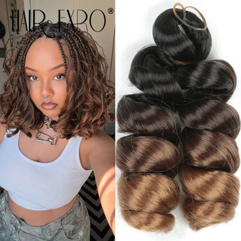 12Inch French Curls Braiding Hair Extensions Synthetic Loose Deep Wave Crochet Braids Pre Stretched Spiral Curly Hair for Women 1