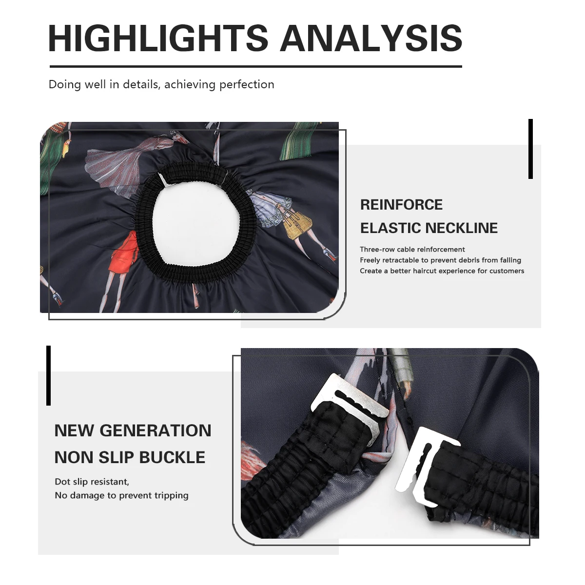 Haircut Cape Barbershop Hairdressing Coat Waterproof Adjustable Gown Anti-static Buckle Haircut Cloth Barber Cape Tool