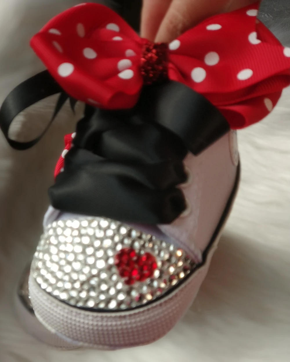 Dollbling Polka Dot Little Cutie Star Sneaker Sparkle Baby Canvas Shoes Stunning Pram 0-1Y Princess girl Sneaker walkers 4