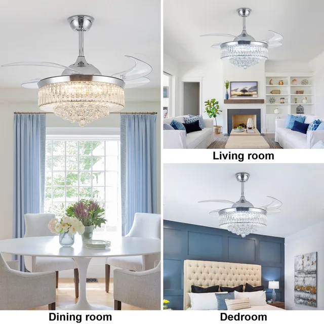 Invisible Crystal Ceiling Fan Light