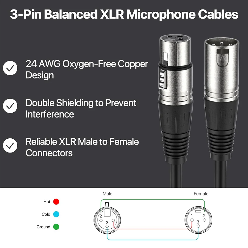 Audio Cable 10M provide good signal transmission performance for home professional recording studios concerts churches