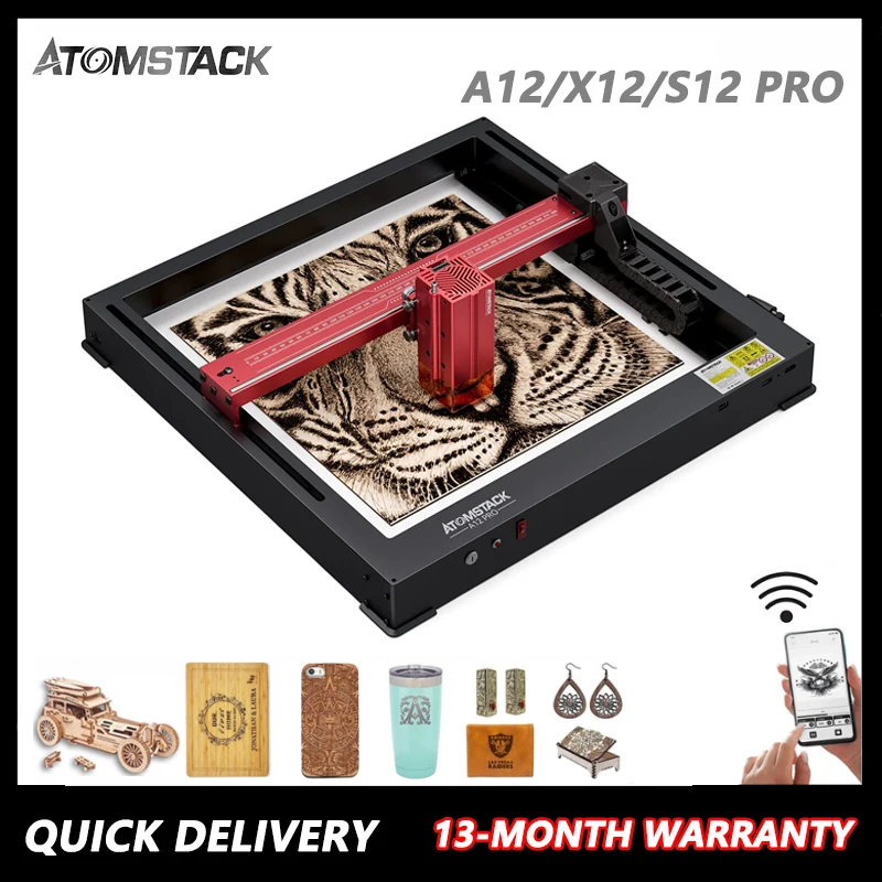 

Atomstack A12 X12 S12 Pro 50W Second Generation Upgraded Version Laser Cutting Machine Integrated Frame CNC Metal Engraving