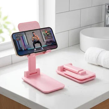1-Pack Foldable Phone Holder - Adjustable Height & Angle, Non-Slip Base, Ideal for Office & Home Use 1
