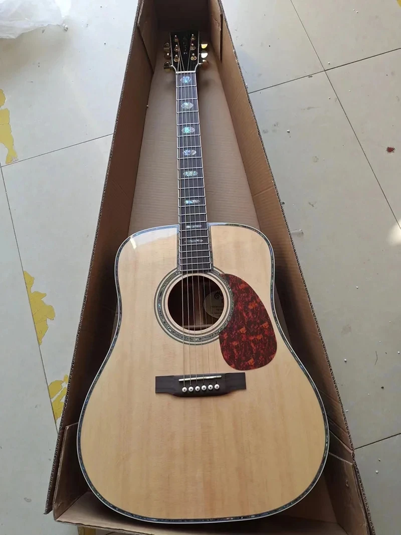 6 string wooden guitar rosewood fingerboard body wrapped colored edges wooden guitar