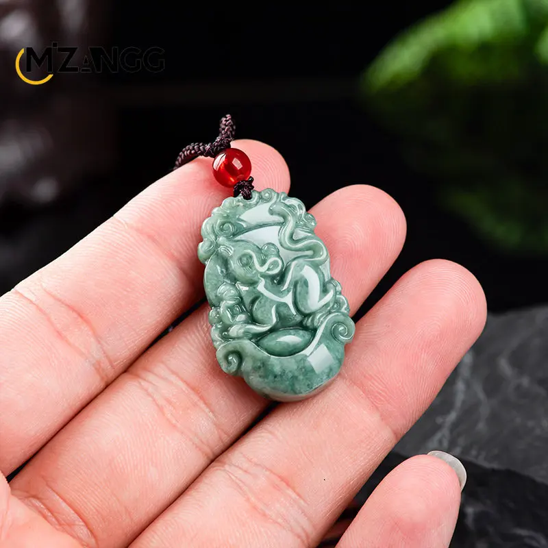 Jasper Pendant Natural A Goods Jadeite Twelve Chinese Zodiac Rat Tiger Hand-carved Custom Mascot Jewelry Necklace Gift