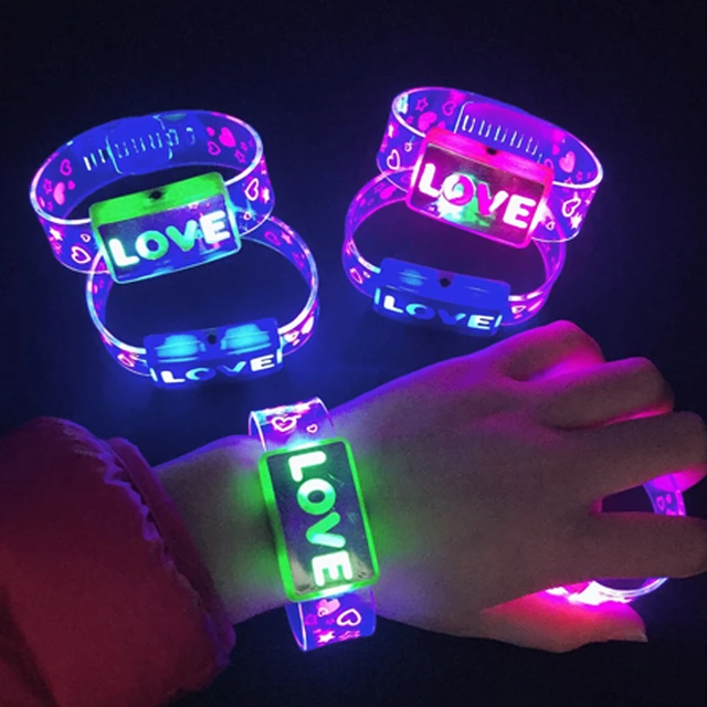 1pc Luminous Bracelets Glow in the Dark Wristband LED Flashing Bangle  Bracelet Light Up Toys Raves Concert Dance Party Favors - AliExpress