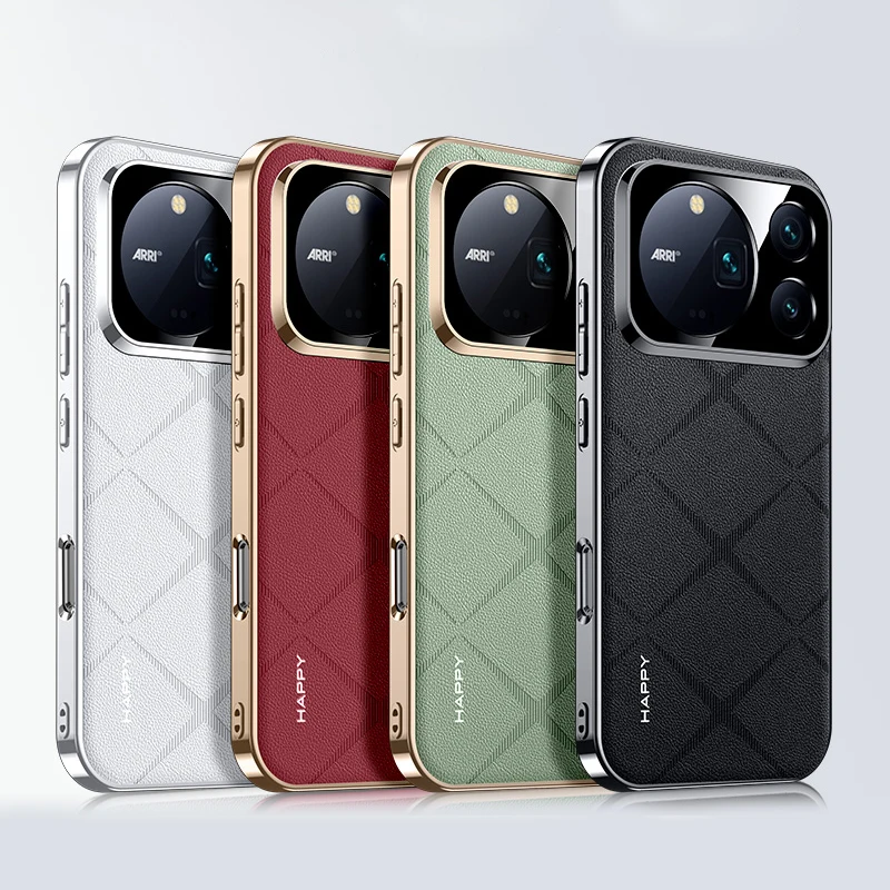 Luxury PU Leather Phone Case with Electroplated Soft Frame Protection