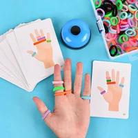 Early Educational Thinking Training Toy for Kids, Fingers Ring Game with Elastic Bands and Bell, Parent-child Interactive Games 1