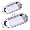 Organization Thickening Stainless Steel Towel Tray Napkin Tissue Plate Dish Table Ware Fine polishing salver Snack Dessert tray 1