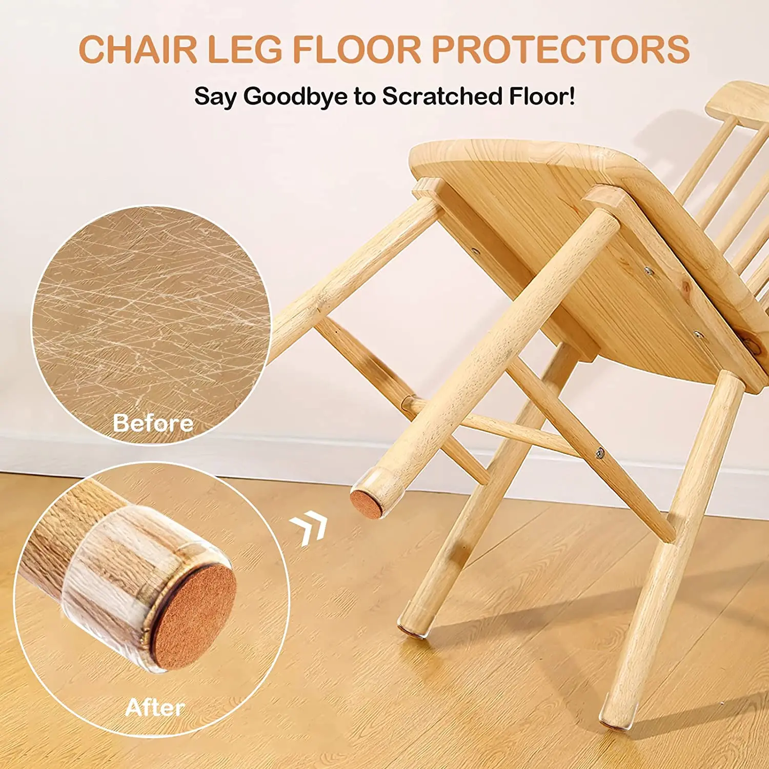 32 protectores para patas de silla para suelos de madera dura, almohadillas  de silicona para proteger suelos de arañazos y ruido, movimiento suave