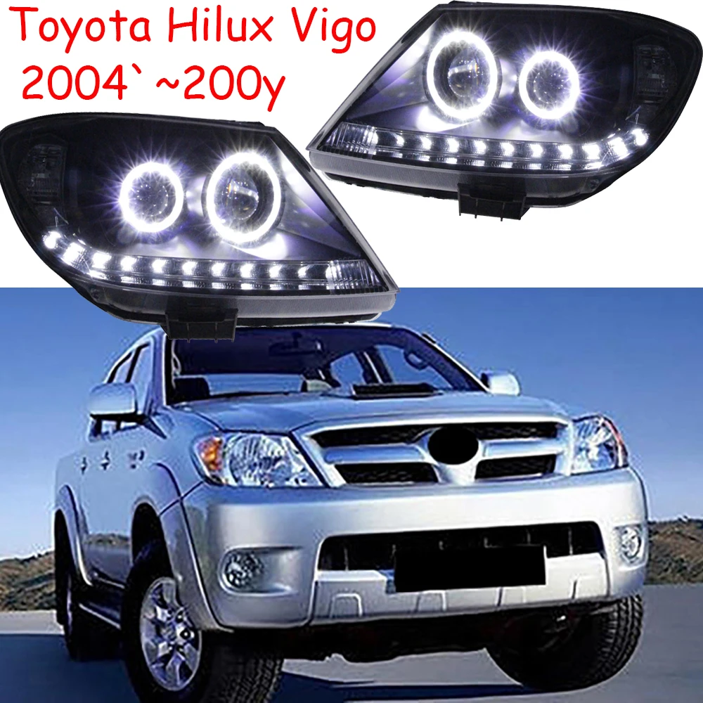 

Автомобильный бампер, фара для Toyota Hilux vigo, фара головного света 2004 ~ 2007y светодиодный Светодиодные ДХО, автомобильные аксессуары, HID ксенон приборный щит vigo hilux, противотуманные фары