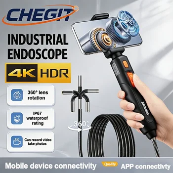 4K UHD 360° Two-Way Type-C Articulating 6mm Endoscope Camera Borescope Car Inspection Industrial Endoscope For IOS Android 1