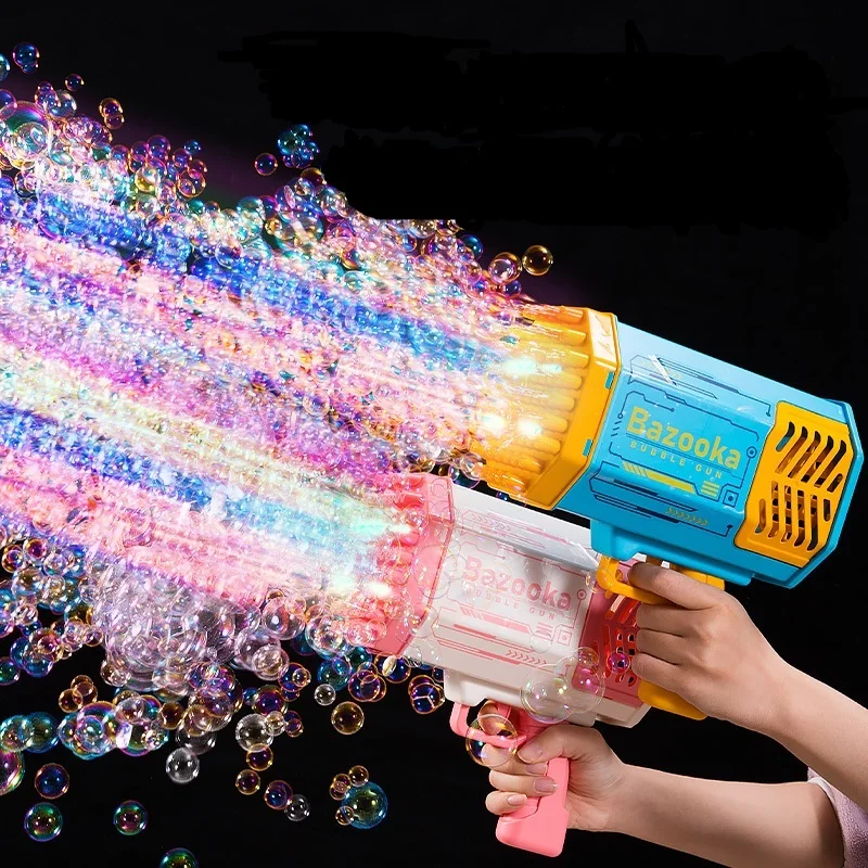 

Holes Summer Bubble For Kids Blower Light 2023 Pomperos Gift Soap With Machine Automatic Rocket 69 Launcher Bubble Toys Gun Guns