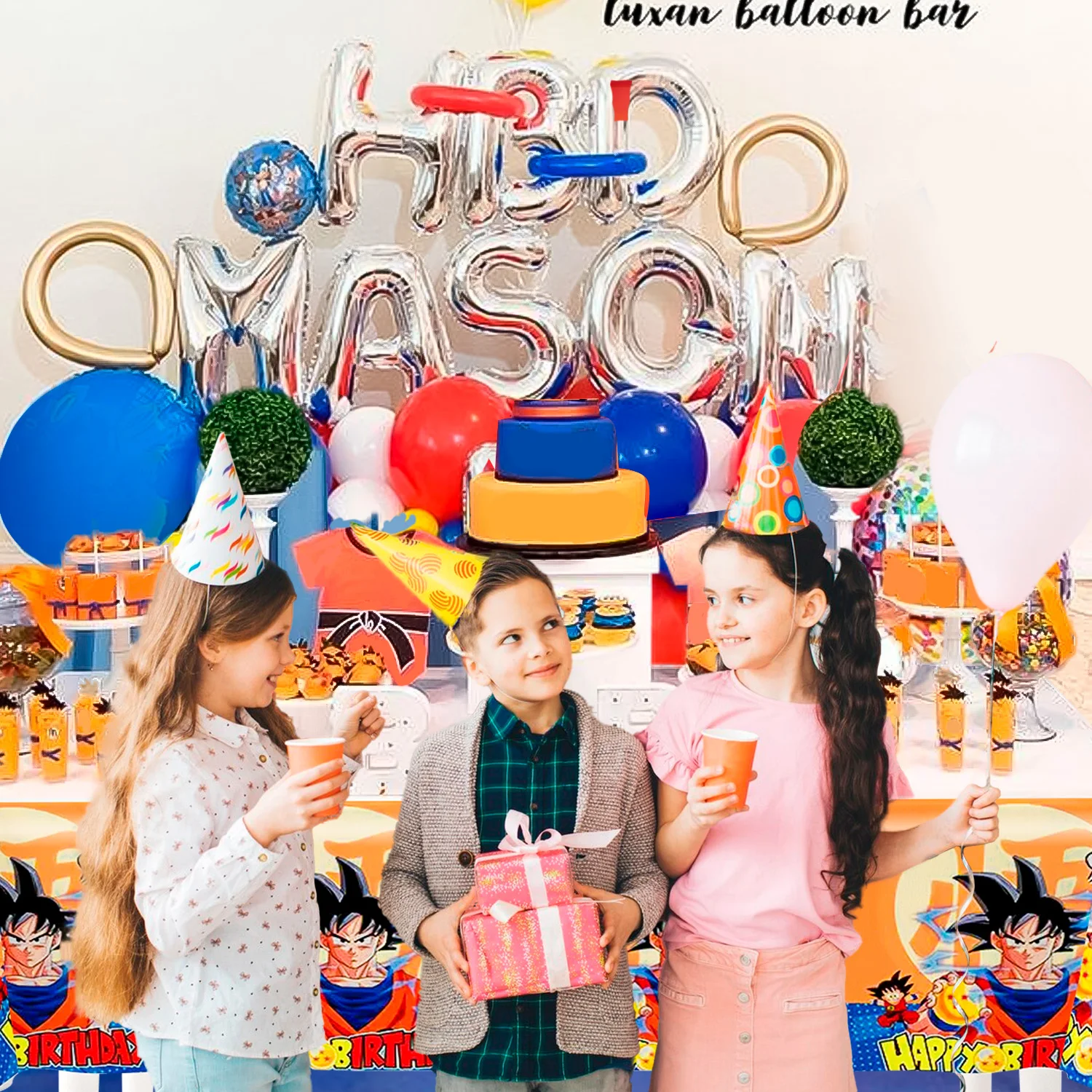 Drangon Ball  Birthday Party Supplies-Drangon Ball Tablecloth,3pcs Drangon Ball Table Cover 42.5"x70.8",for Boys Kids party. 5