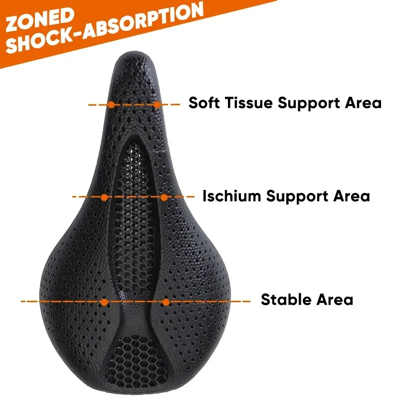Bicycle saddle BUCKLOS 3D Printed Carbon Saddle MTB Road Bike Seat For Bicycle Hollow Light Weight Bike Seat Cushion Accessories