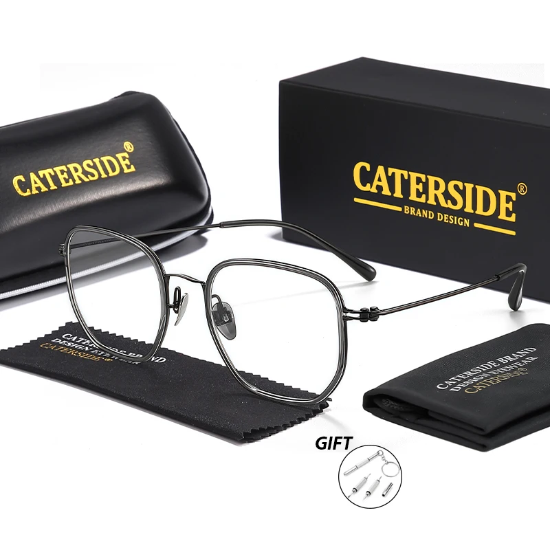 CATERSIDE Vintage Ultra Licht Titan Männer Rahmen Täglich Angepasst Optische Rahmen Lesebrille Mann Anti Blau Licht Brillen – Detail 10