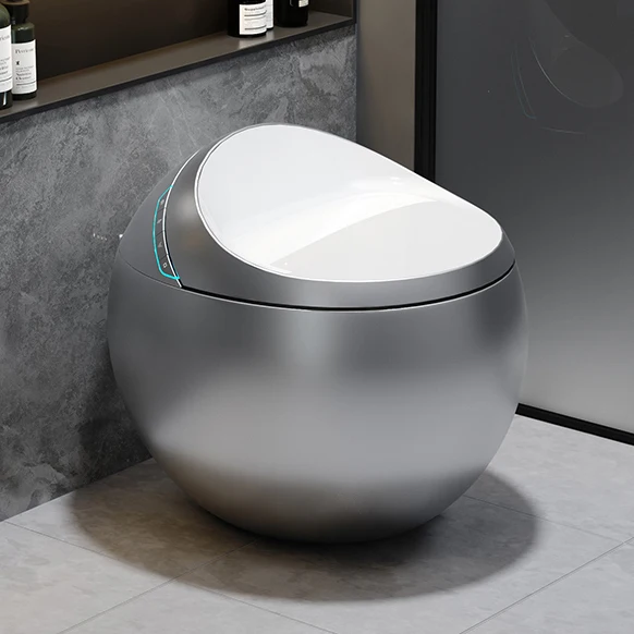 YYHC-High End Sanitary Ware Automatic Flush Intelligent Toilet Bowl Floor Mounted Bathroom Egg Shape Smart Toilet