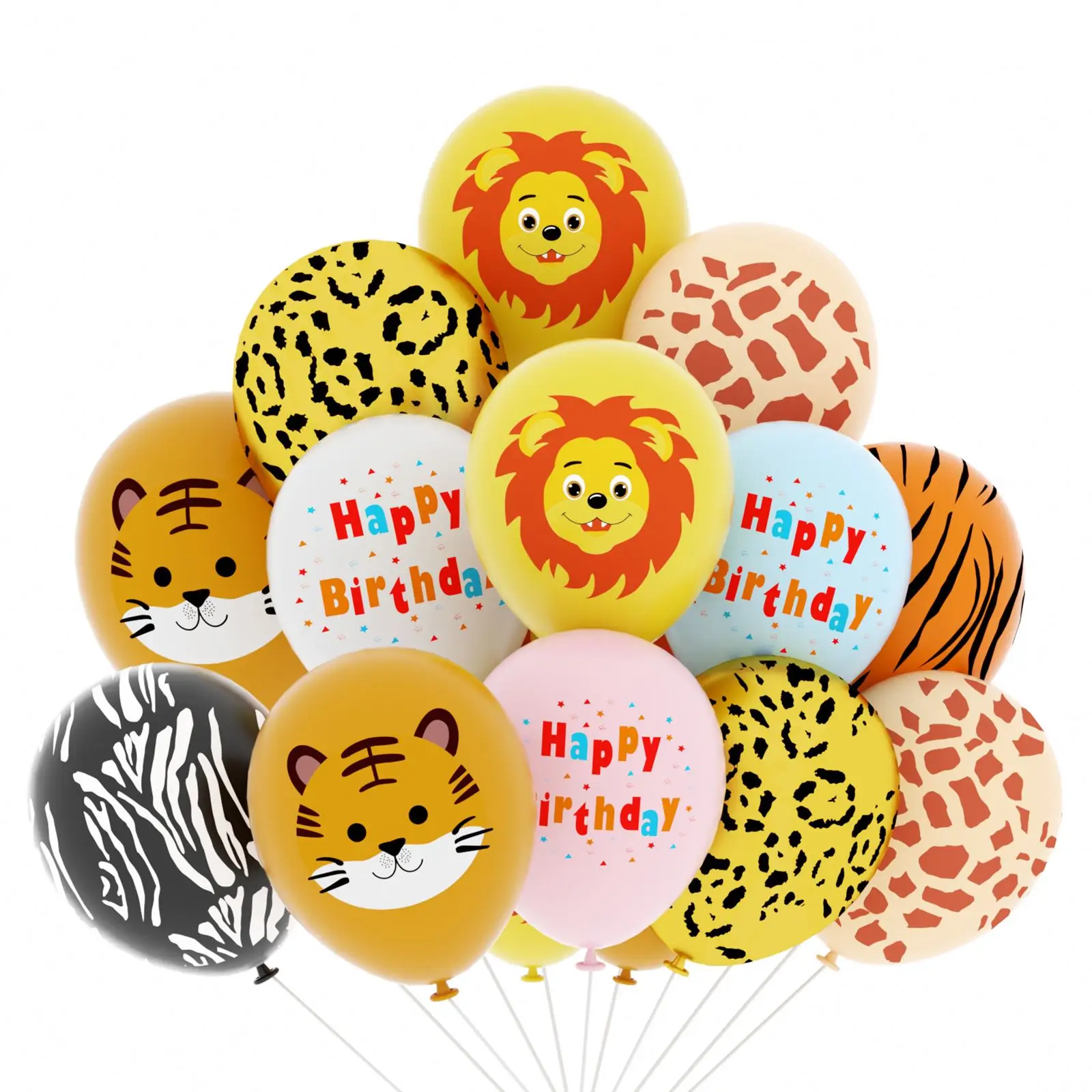 10pcs 12inch Jungle Wild Animal Balloon Party Supplies Kids Safari Birthday Decorations Latex