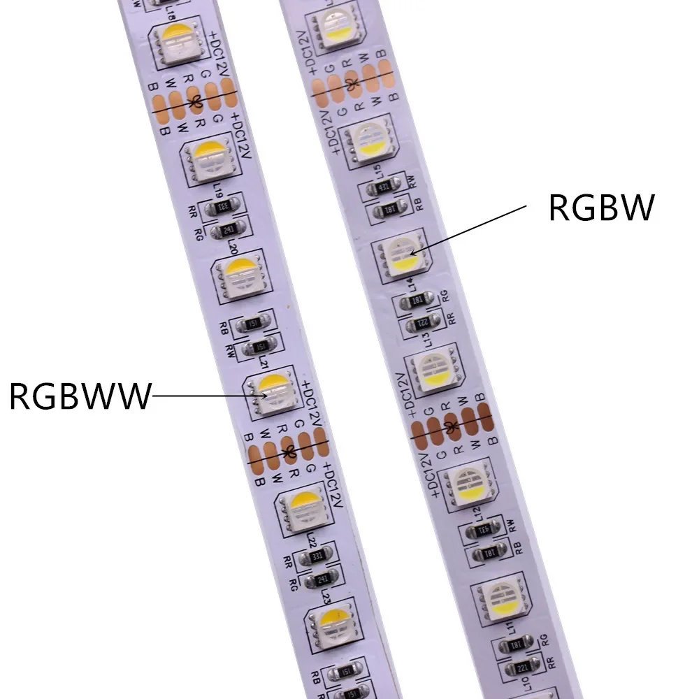 

12V 24V SMD5050 RGBW RGBWW LED Strip RGB White RGB Warm White 4 in 1 LED Chip,60 120 108LED/M IP20 IP65 IP67 Waterproof LED Tape