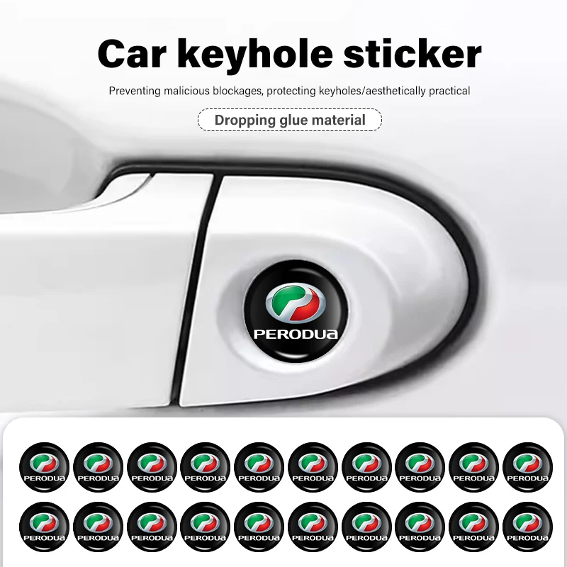 8Pcs Car Door Keyhole Sticker Lock Protector Anti-Blocking Decal Per Perodua Alza Axia Viva Aruz Myvi Gen2 Gen3 0 W20 5 W30 D3 Sp3