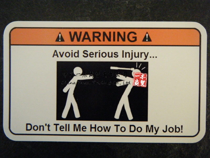 Evita Lesioni Cassetta Degli Attrezzi Avvertimento Adesivo Oro Snap On Macs Funny