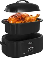 Quart Roasting Oven with Self-Basting Lid Removable Pan,Turkey Roaster Oven with 150 to 450F Temperature Control Cool-Touch Hand 1