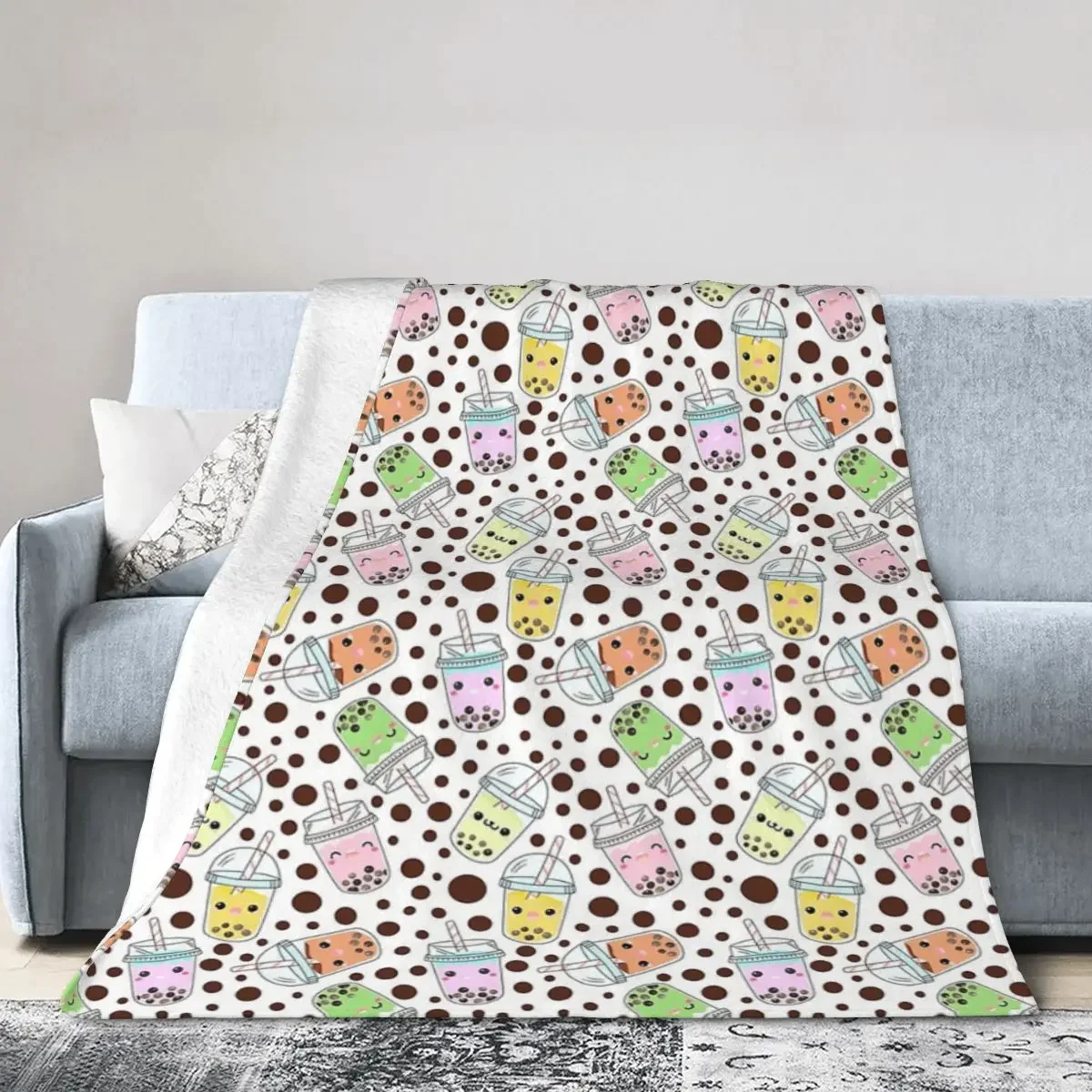 Yummy Bobba Bubble Tea Throw Coperta, Soft Warm Flanela, Capa Para Cama, Sala De Estar, Piquenique, Viagem, Casa, Sofà