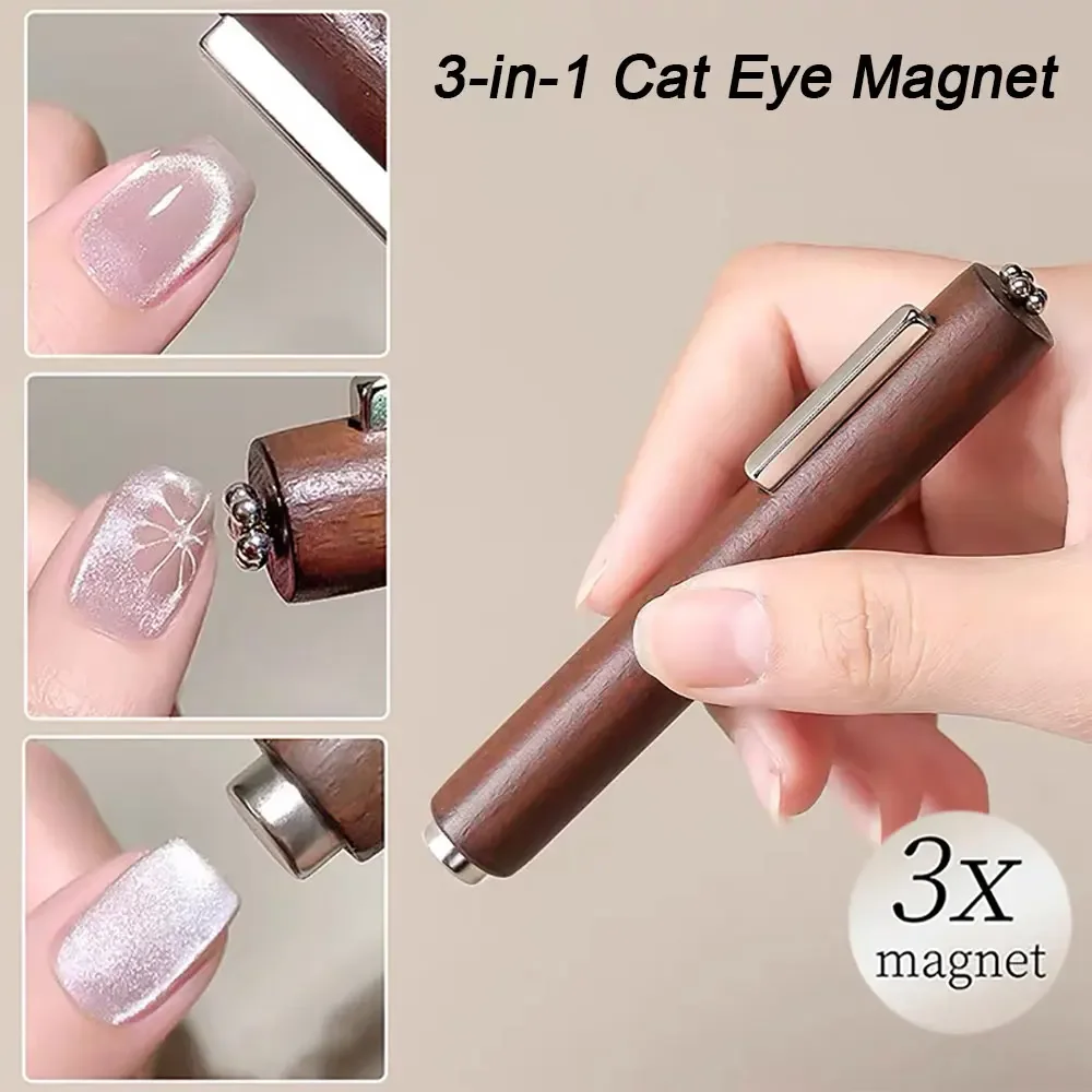 3-in-1 Multifunctional Magnetic Cat's Eye Nail Magnetic Stick Super Strong Gel Polish Magnet Pen Large Cylinder