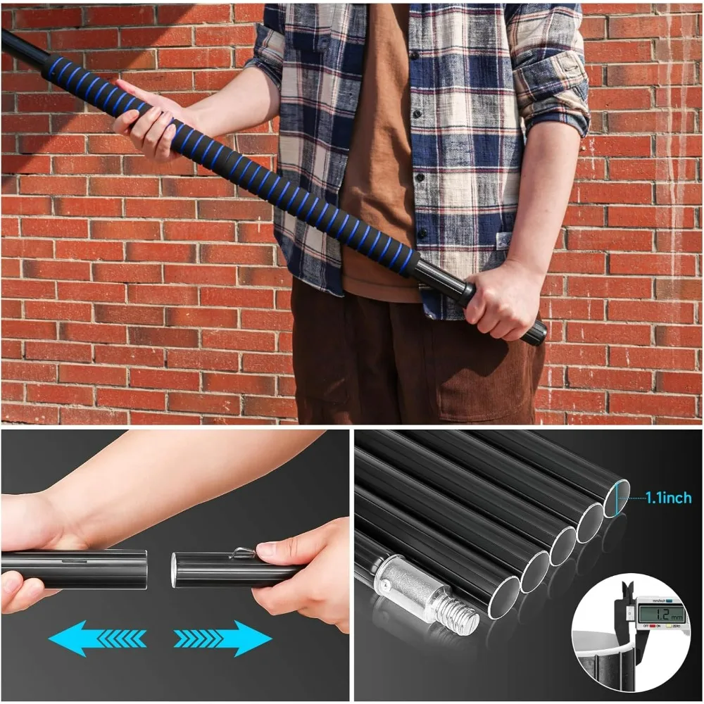 40-Foot Water-Fed Pole Kit for Solar Panel and Window Cleaning with Roof Glass Cleaning Tools