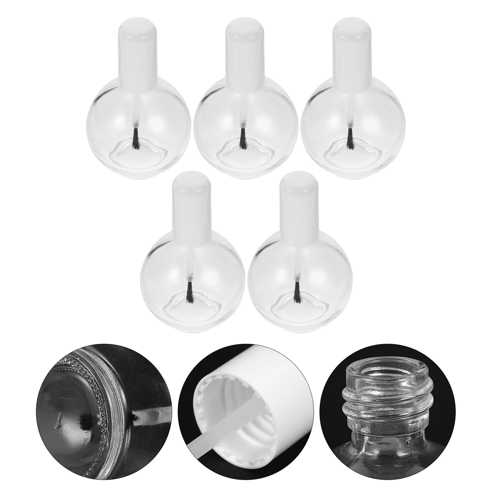 

Empty Nail Polish Bottles Brush Clear Glass Refillable Nail Fingernail Polish Bottles