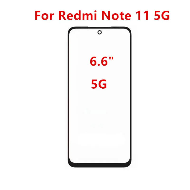 Outer Screen Front Touch Panel LCD Display Glass Cover Repair Parts + OCA for Xiaomi Redmi Note 11 Pro 4G 5G 11E SE 11R 11T